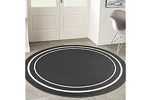 Nourison's 4'x Black Circle Rug: The Epitome of Versatile Style for Indoor and Outdoor Spaces