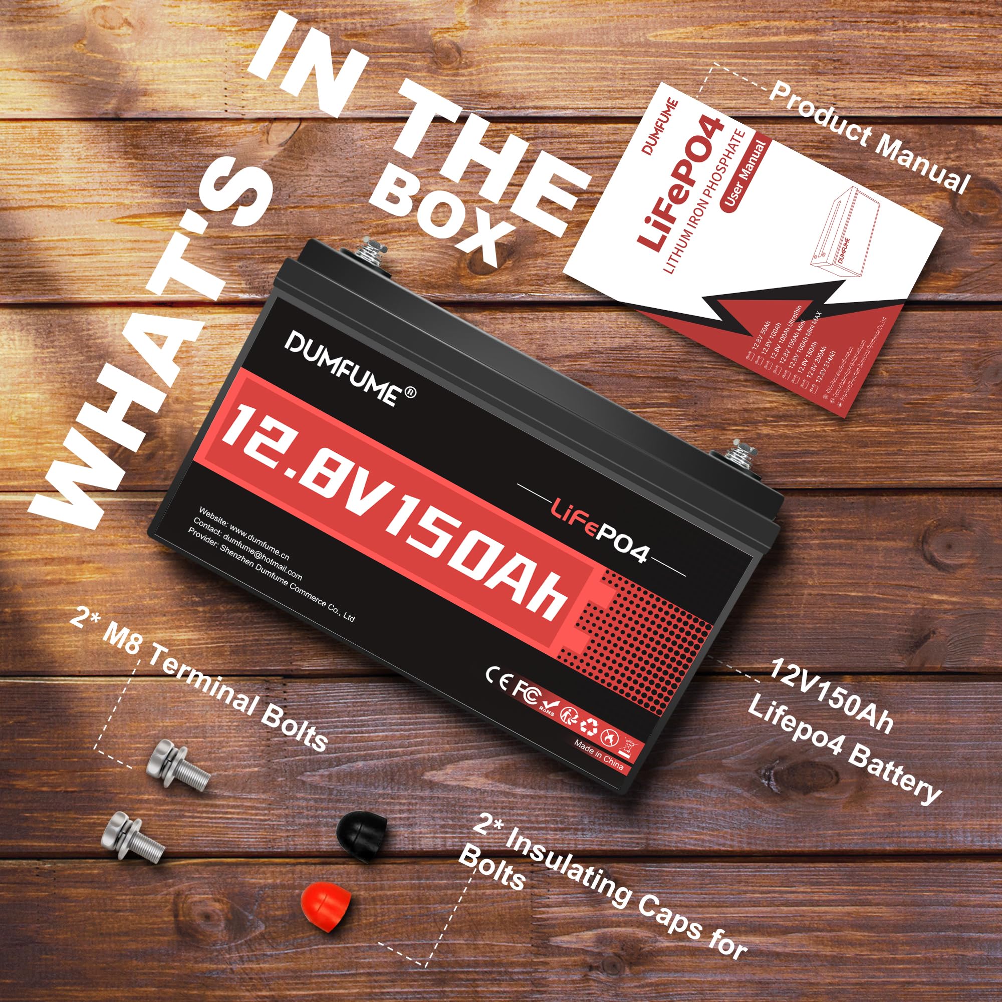 2 confezioni da 12 V 150 Ah LiFePO4 batteria al litio con 100 A BMS fino a 8000+ cicli batteria al litio da 12 V, ideale per sistemi solari, alimentazione di backup, camper, campeggio, off-grid