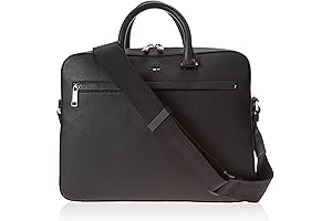 HUGO BOSS Embossed Logo Grainy Polyester Executive Briefcase