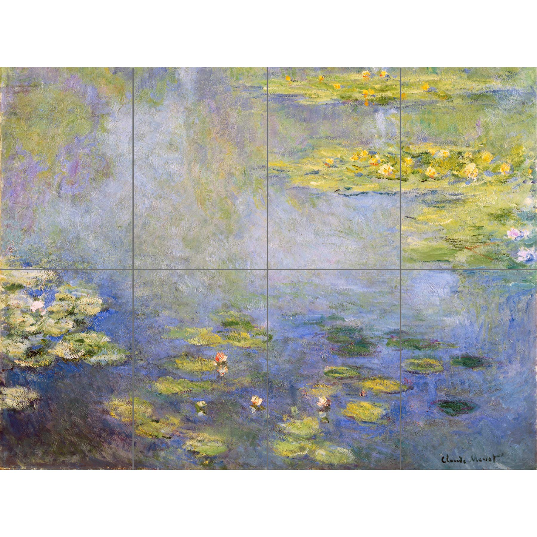 Artery8 Claude Monet Waterlilies XL Giant Panel Poster (8 Sections)