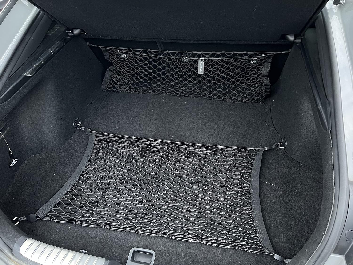 Floor + Envelope Style Automotive Elastic Trunk Mesh Cargo Net for KIA Stinger 2018-2024 - Premium Trunk Organizers and Storage - Luggage Net for Sedan - Best Car Organizer for KIA Stinger GT
