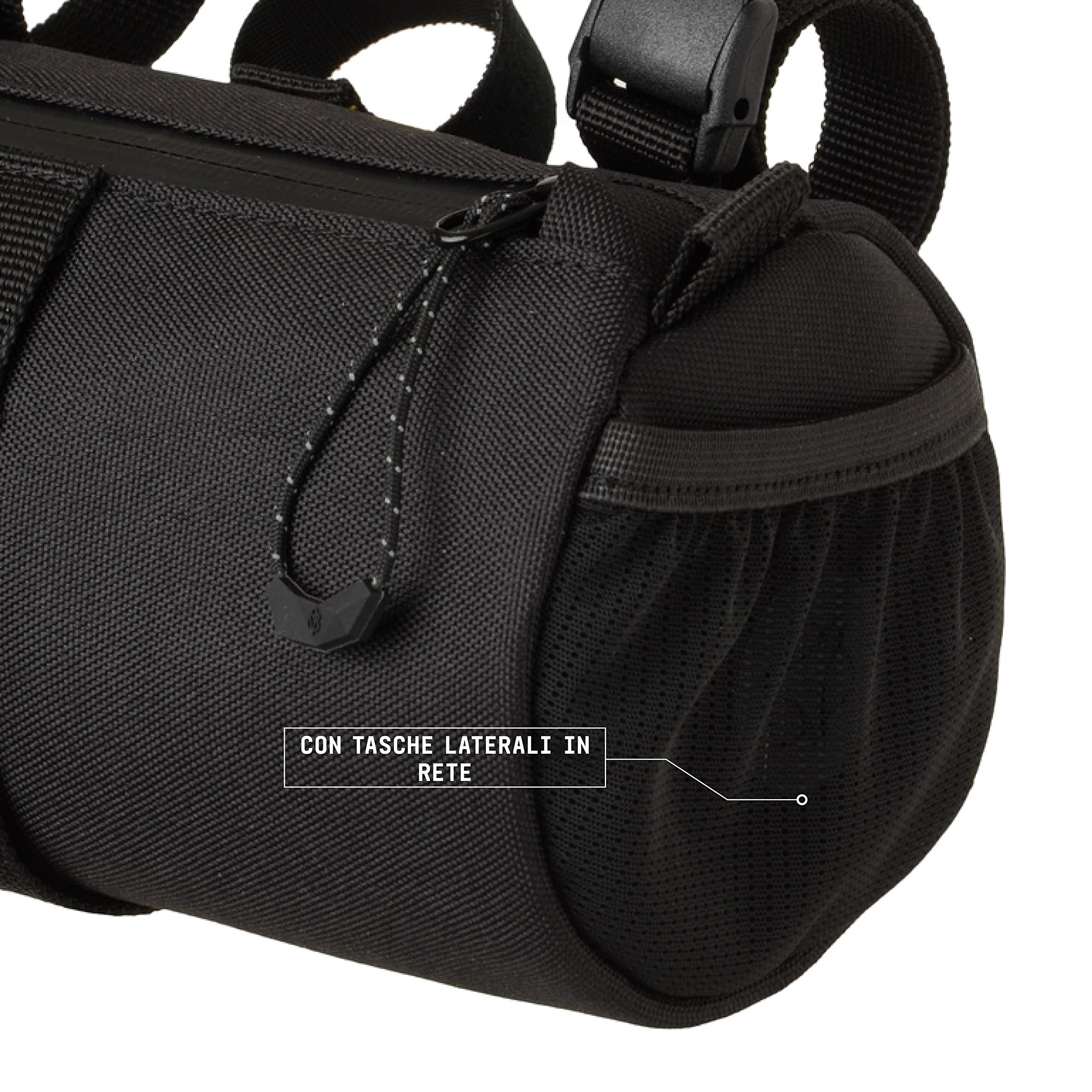 Borsa da manubrio VENTURE ROLL 20x10x10 cm Nero riflettente