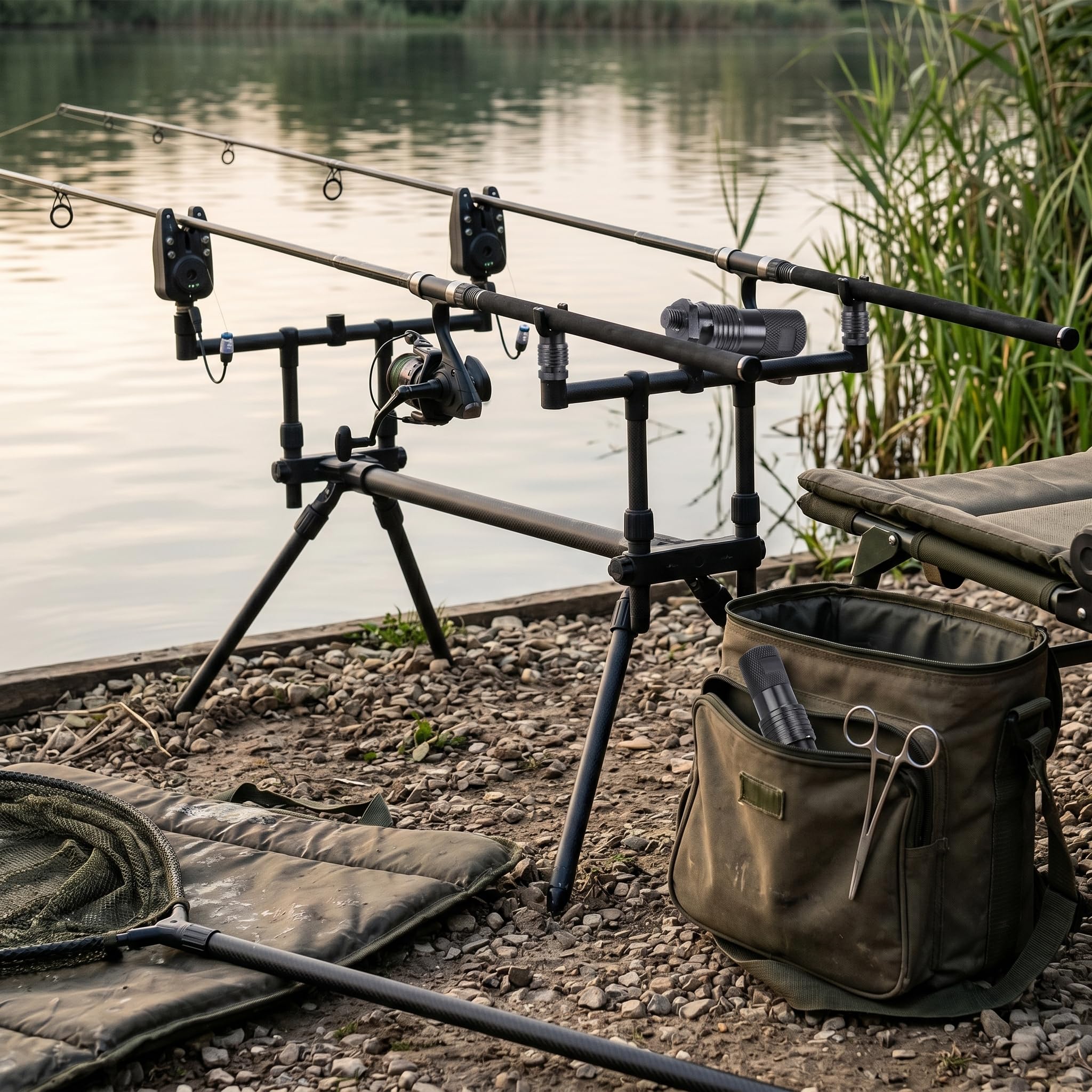 RiToEasysports Adaptateur Alarme Pêche, Connecteur Dégagement Rapide 4 Pièces, Accessoire Rod Pod pour Pêche à la Carpe Noc et Jour, Anglers Banque et Campement