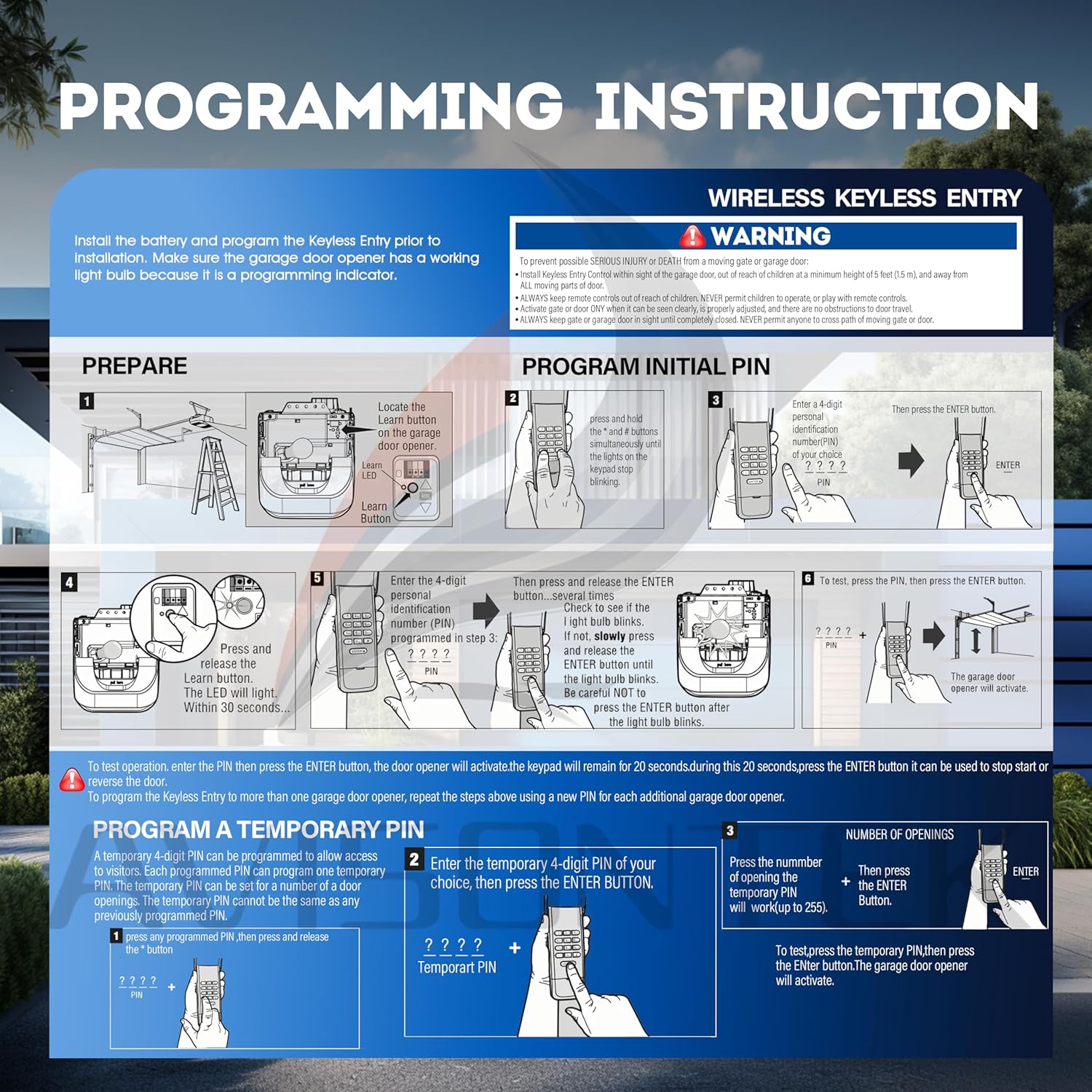 1 for LPWKP/MDTK Megacode 318MHZ Wireless Linear Garage Door Opener Keypad 3-Year-Warranty 1 for LPWKP/MDTK Megacode 318MHZ Wireless Linear Garage Door Opener Keypad 3-Year-Warranty