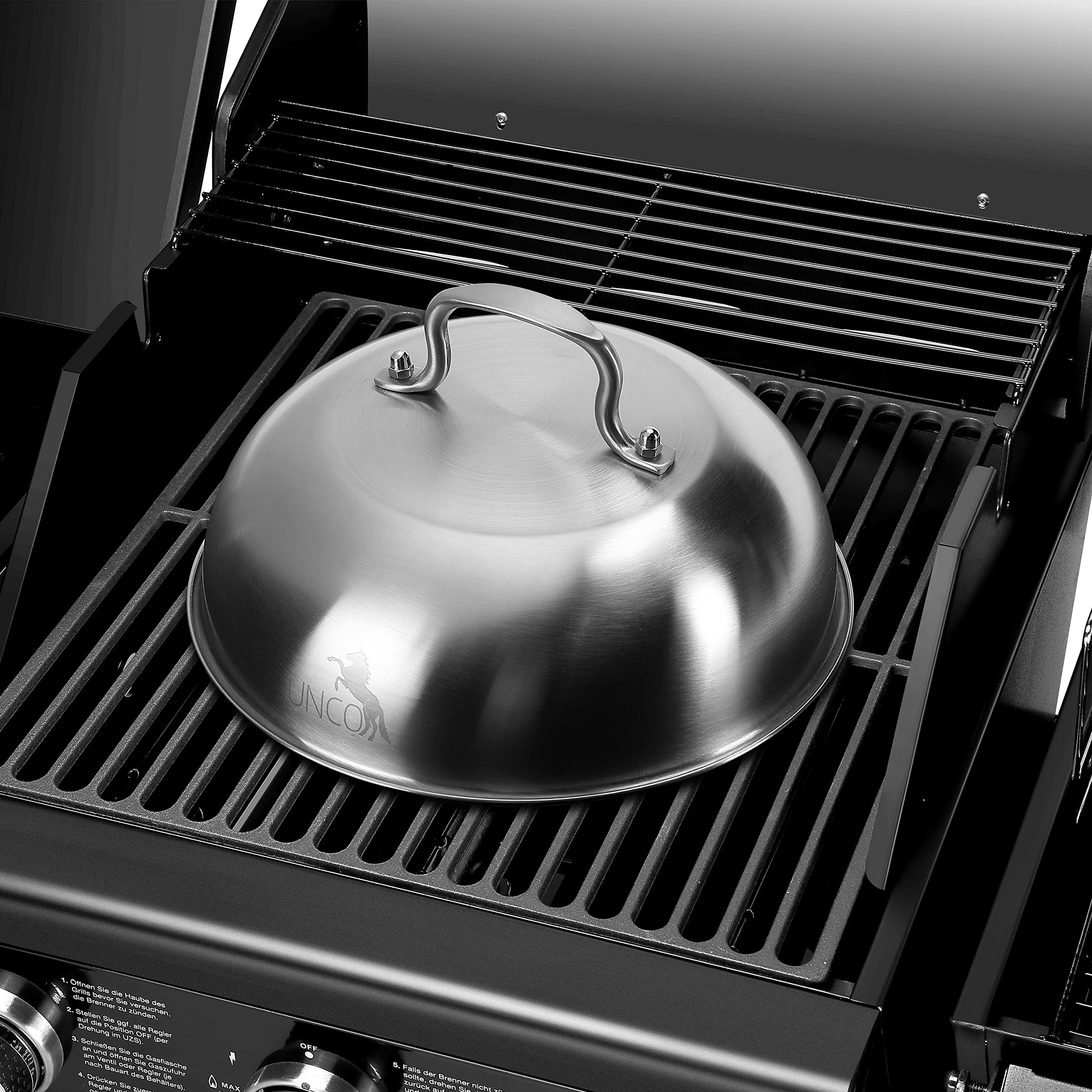 UNCO Melting Dome, 9 Inch, Stainless Steel, Cheese Melting Dome, Round Basting Cover, Grilling