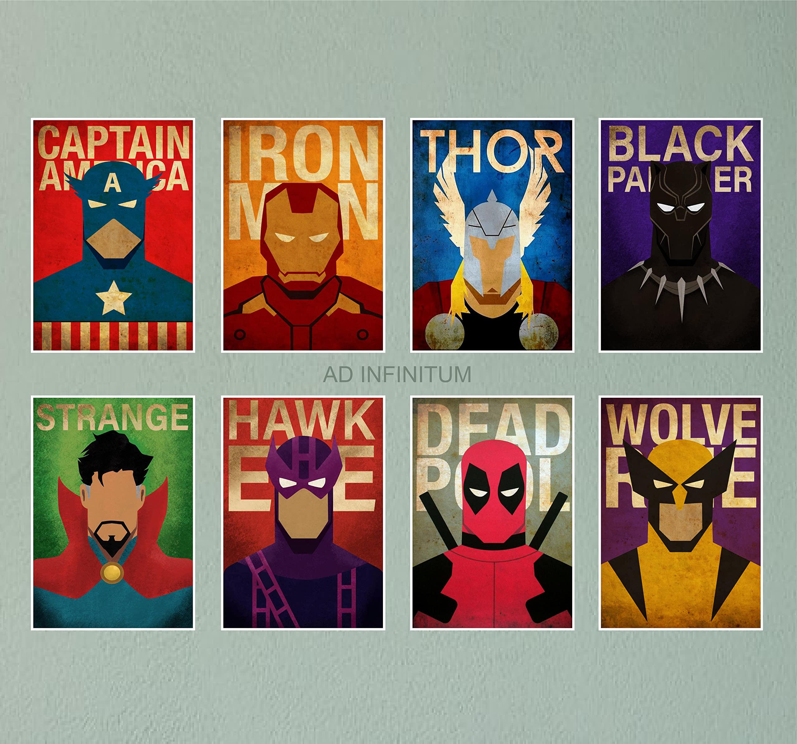 Marvel & DC Poster Set - 8 Unique Designs -7 Marvel & DC Poster Set - 8 Unique Designs -7