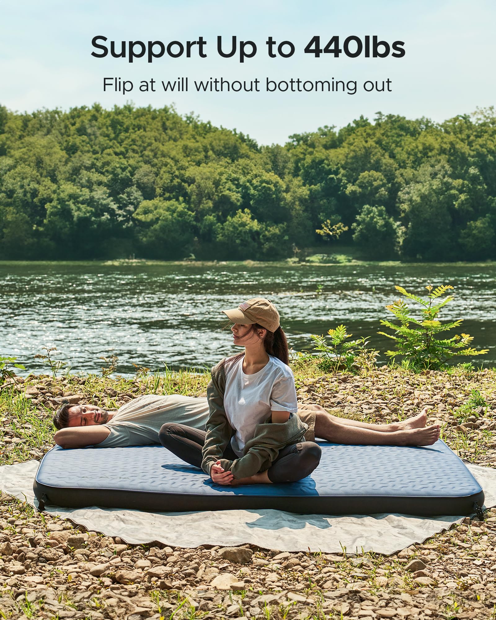 ACACIA Almohadilla de Dormir autoinflable de 4 Pulgadas de Grosor con Espuma, innovadora Estructura telescópica en Forma de Y, colchón de Aire ultraportátil para Acampar con Bolsa de Bomba, Cama de