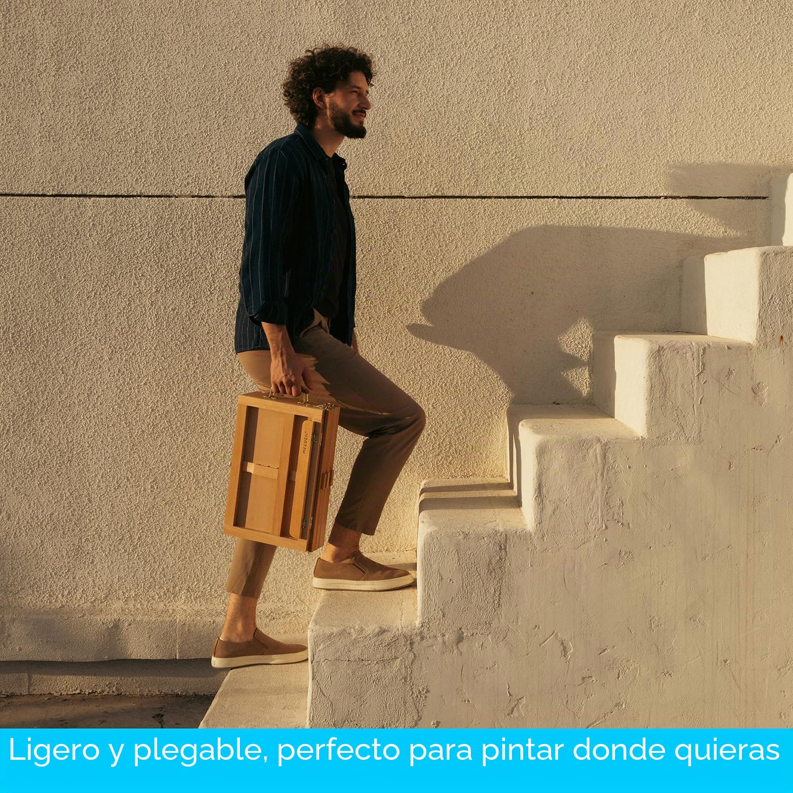 MEEDEN Caballete grande ajustable para mesa de artista, caja de almacenamiento multifunción de madera de haya maciza con 3 cajones para artistas, estudiantes de arte y principiantes