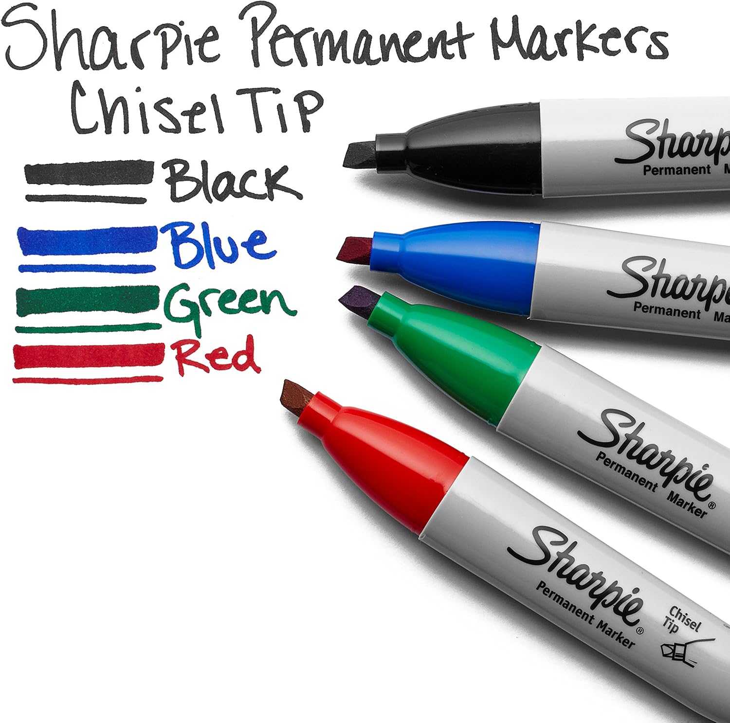 SHARPIE Permanent Markers, Chisel Tip, Red, 12 Count