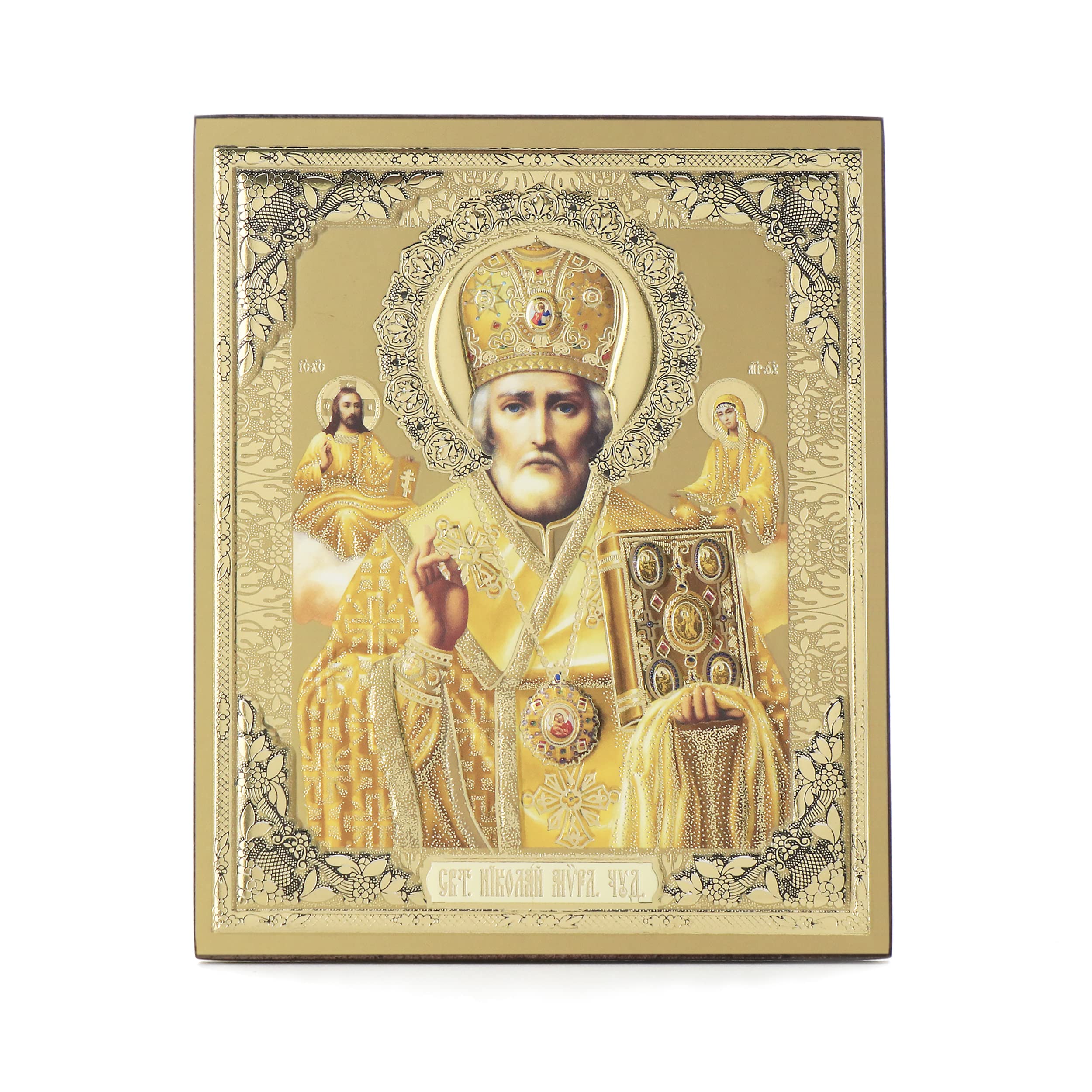 Nklaus Saint Nicholas Of Myra 11417 Wood Icon 10 X 12 Cm Christian Orthodox
