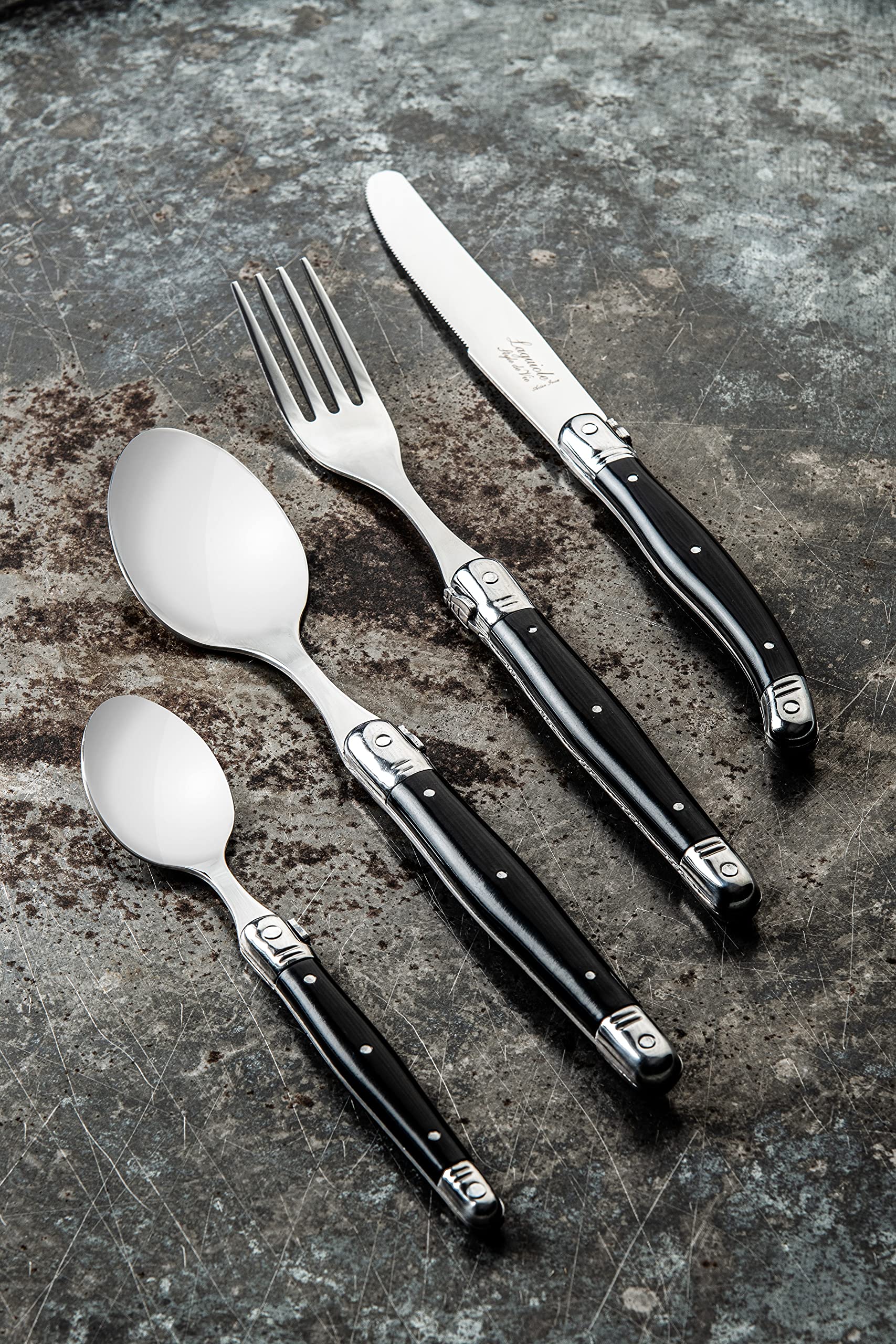Laguiole Style de Vie Premium Line couvert zwart 24-delig (PrCouvZwart)