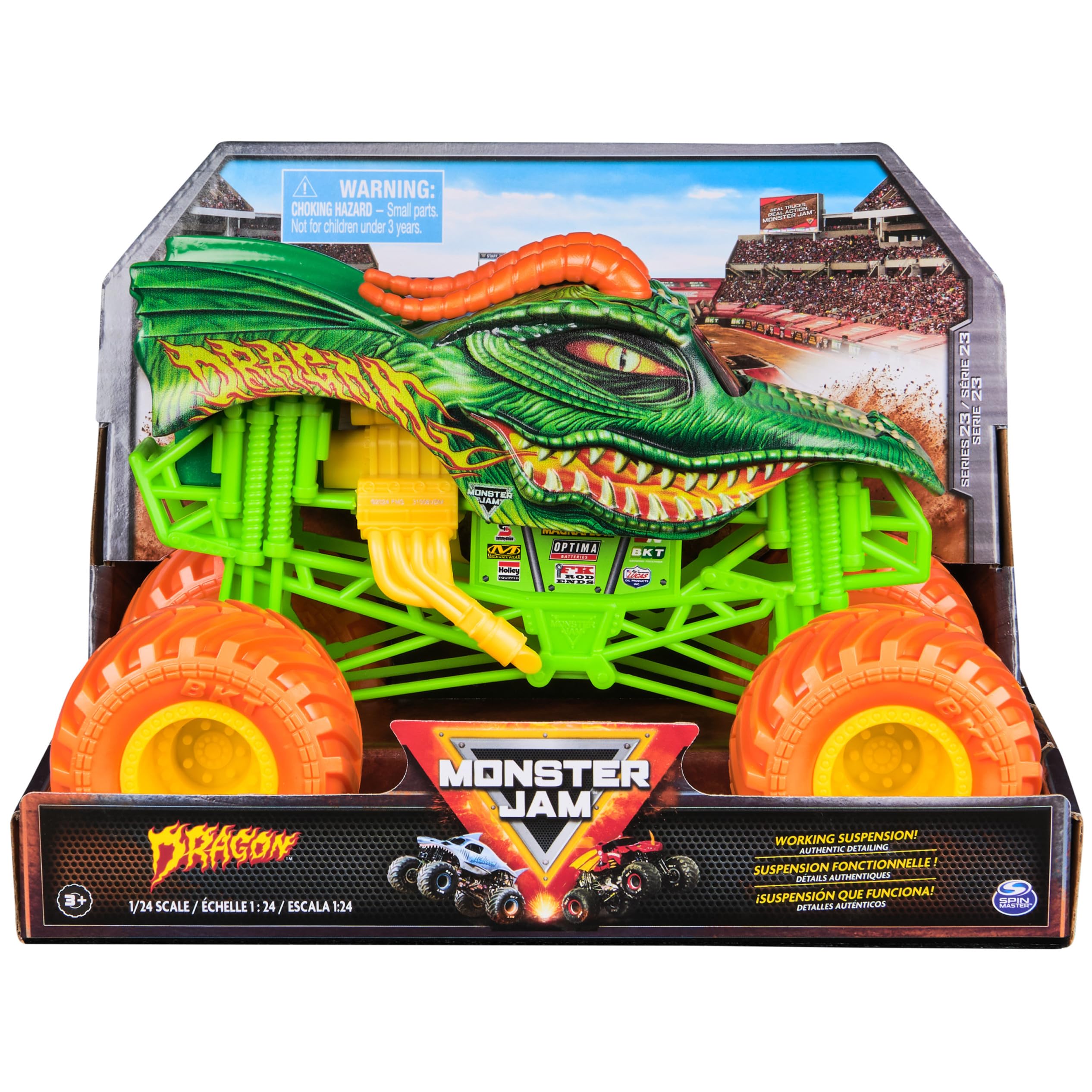 Monster Jam Zabawka Pojazd Ciężarówka 1to24 Die Cast Dragon M23