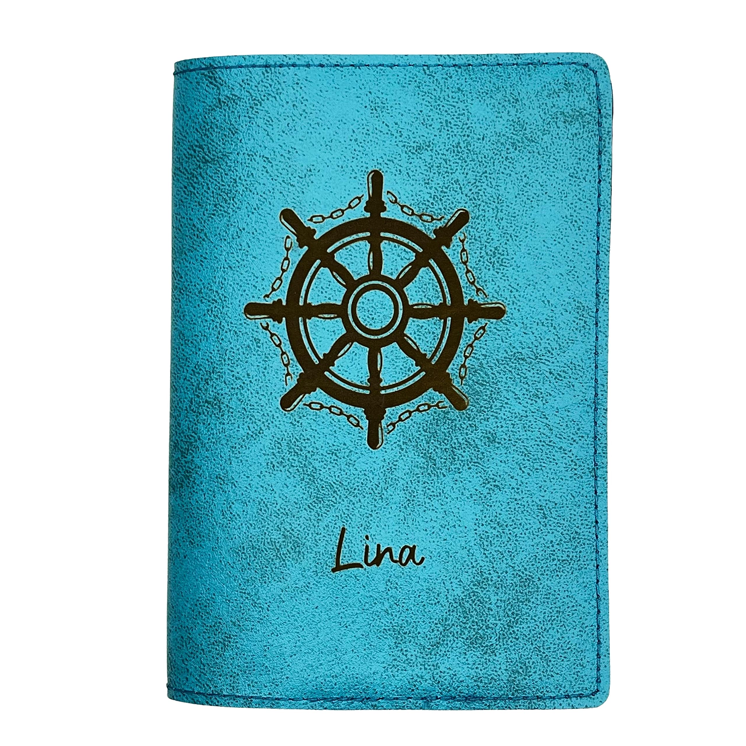 Porte Carte Grise Personnalisé, Pochette Made in France, Étui 100% Personnalisable, Protège Carte Grise Voopies, Protection Carte Grise Cuir. (Bleu Ciel)