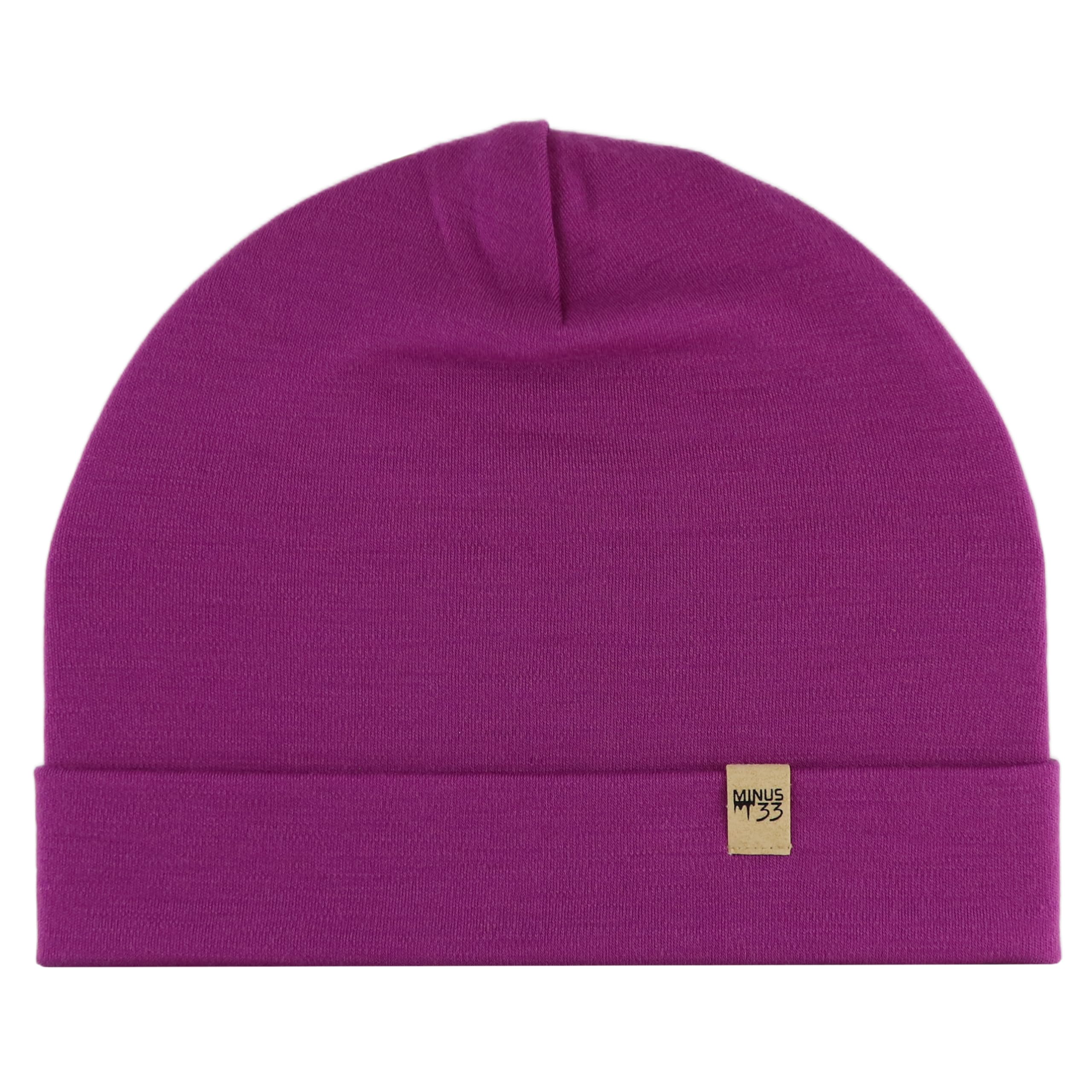 Minus33 Merino Wool Unisex Radiant Violet 100% Merino Wool Cuff Beanie - Mens & Womens Warm Winter Hat - Watch Cap - Toque - Novelty Beanie - One Size Fits Most