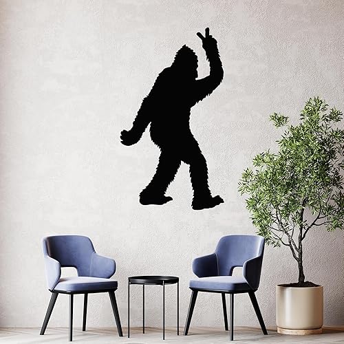 Miniatura 2 de Vinilo adhesivo de pared Bigfoot Yeti Mythology Fantastic Beast Big Stickers Mural Decoración grande (g1459) Negro