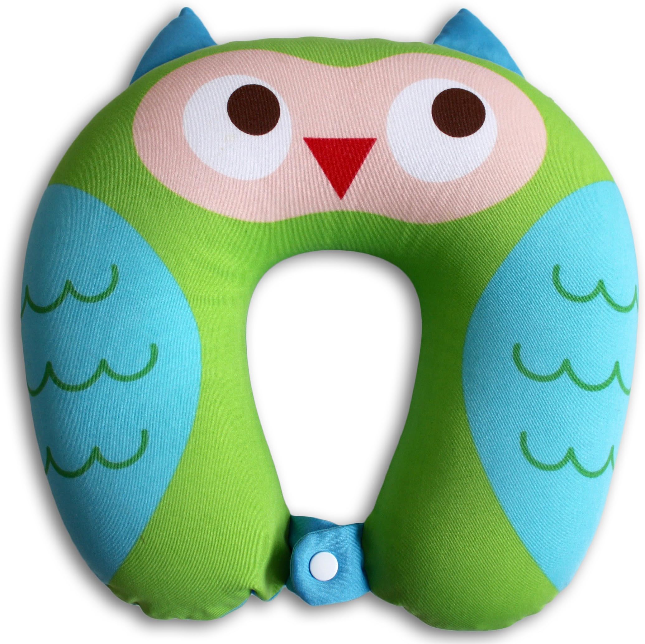 Nido Nest Kids Travel Neck Pillow - Best for Long Flights, Road Trips & Birthday Gifts For Kids - U-Shaped Pillows Sized for Toddler, Preschool, Kindergarten, Elementary Children - OWL