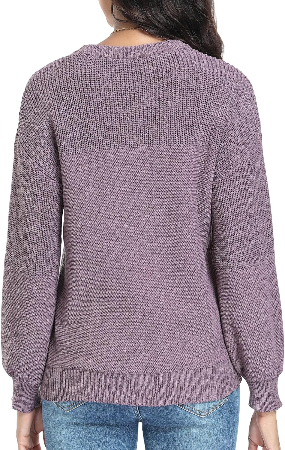 Women Casual Long Sleeve Sweater 2025 Fall Winter Ribbed Knit Pullover Loose Crewneck Sweater Jumper Tops - Image 2