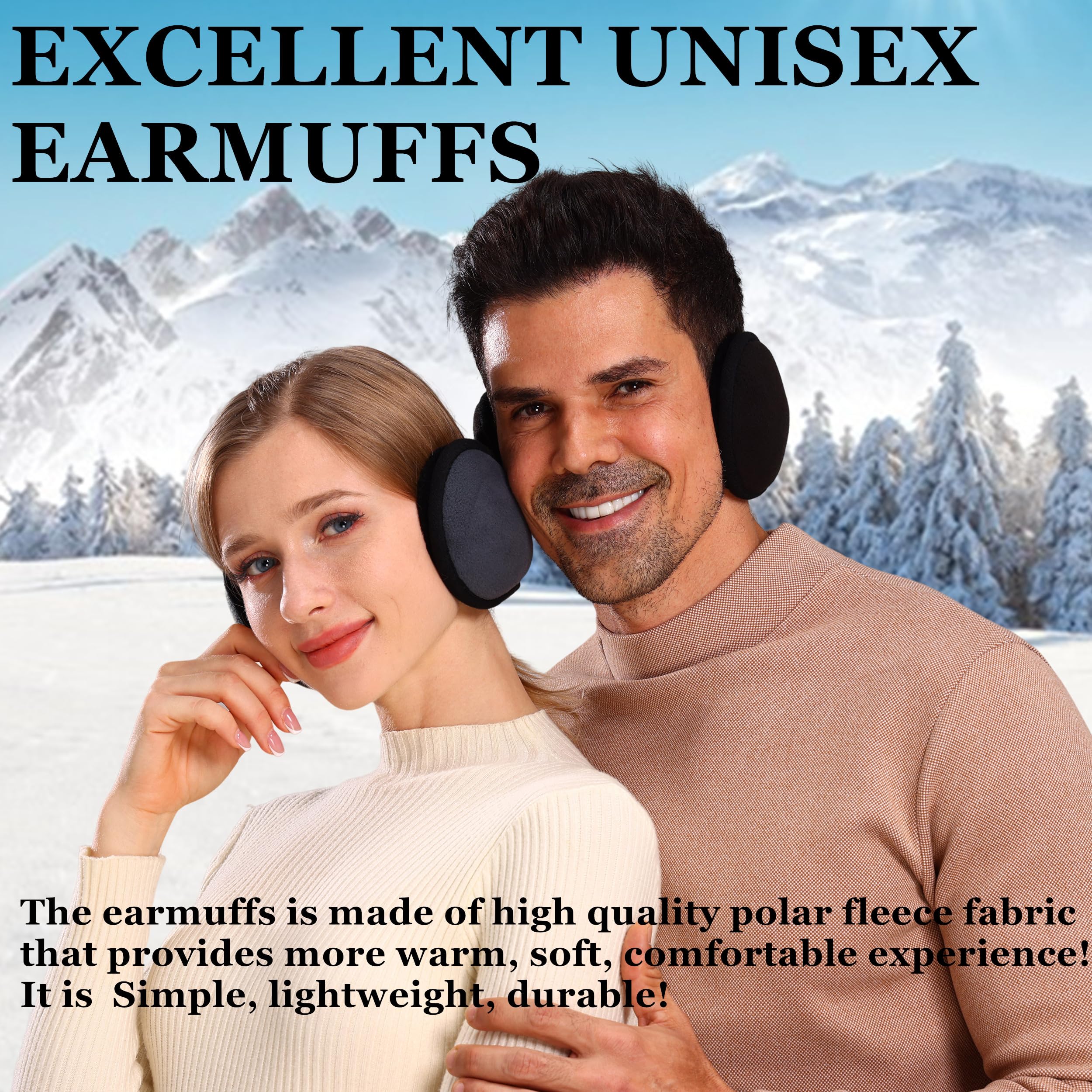 2 pack Cache-oreilles Chauds pour Femmes Couvre Oreilles Cache-oreilles Fille Hiver en Plein Air Couvre-oreilles pour Hommes Femmes Filles