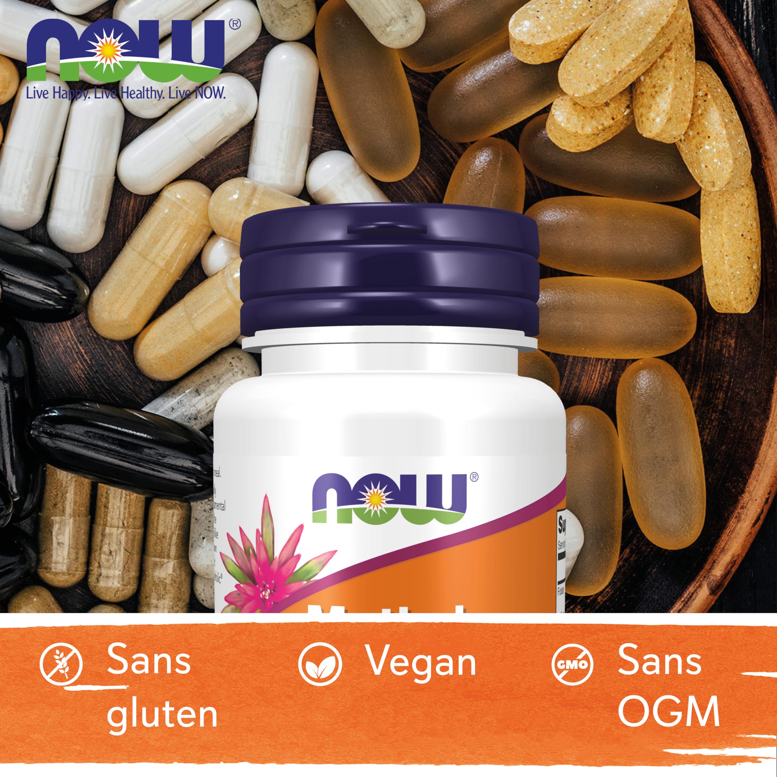 Now Foods, Methyl Folate (Acide Folique), 1.000 mcg, 90 Comprimés végétaliens, Testé en Laboratoire, Vitamine B9, Sans Gluten, Sans Soja, Végétarien