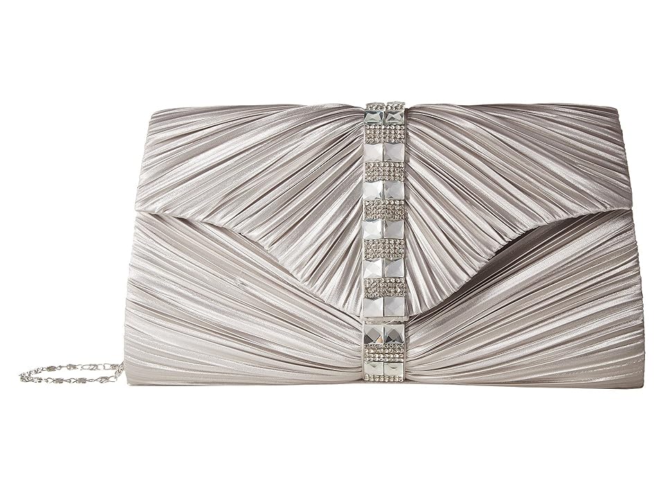 

Jessica McClintock Florence Satin with Pleats and Stones (Silver) Handbags