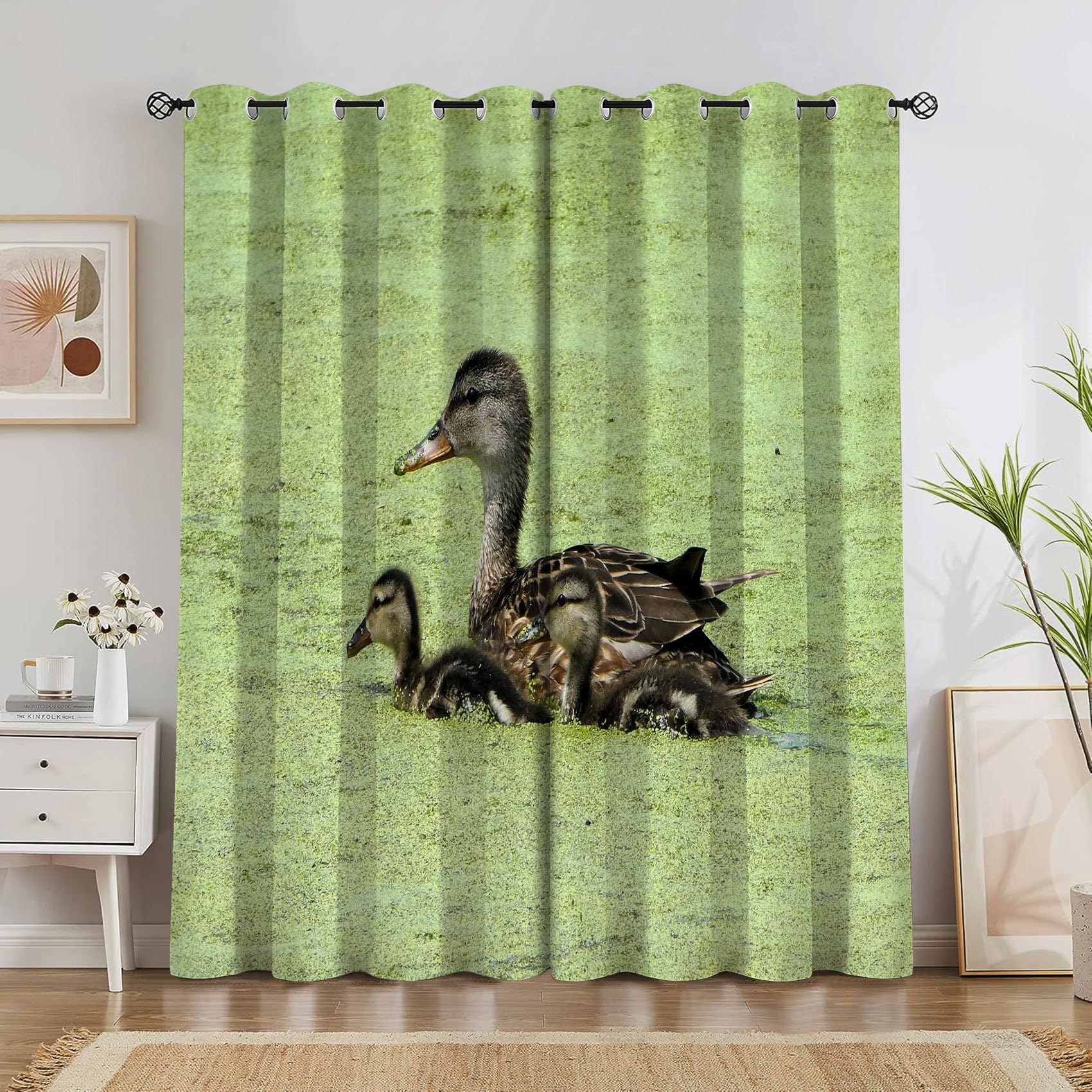 Fresh Blackout Curtains Duck Thermal Curtains for Living Room Bedroom, Pencil Pleat Eyelet Curtain 46 X 54 Inch set of 2 Panels A1938