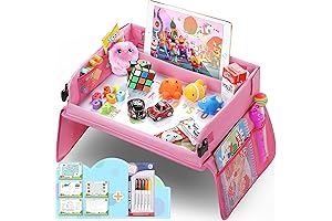 Upgraded Kids Travel Tray with Dry Erase Top