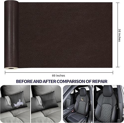 Miniatura 93 de Kit de cinta para reparación de cuero, parche autoadhesivo para muebles, sofá, asientos de automóvil, silla de oficina, kit de reparación de vinilo