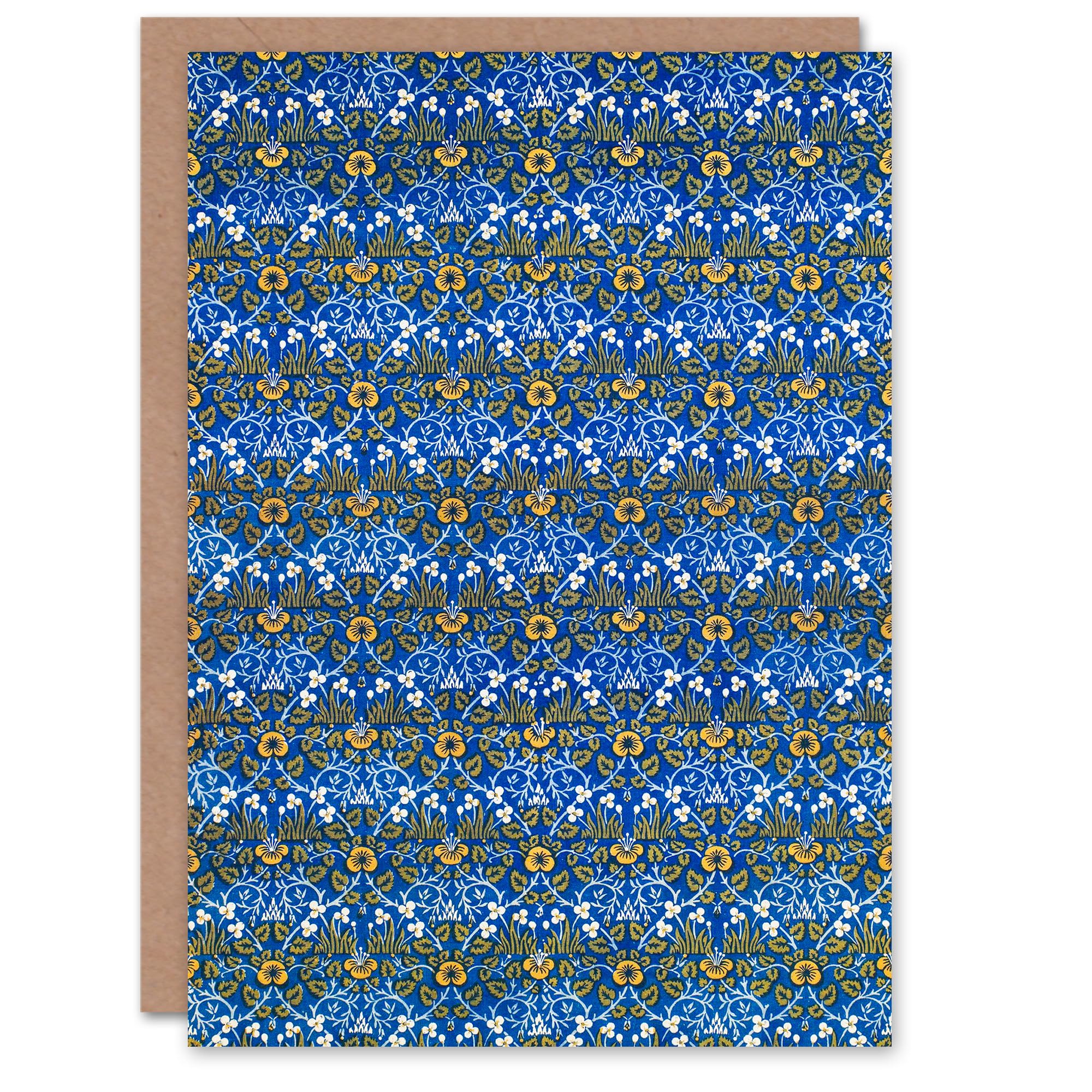 Artery8 William Morris Art Card Eyebright Blue Floral Pattern