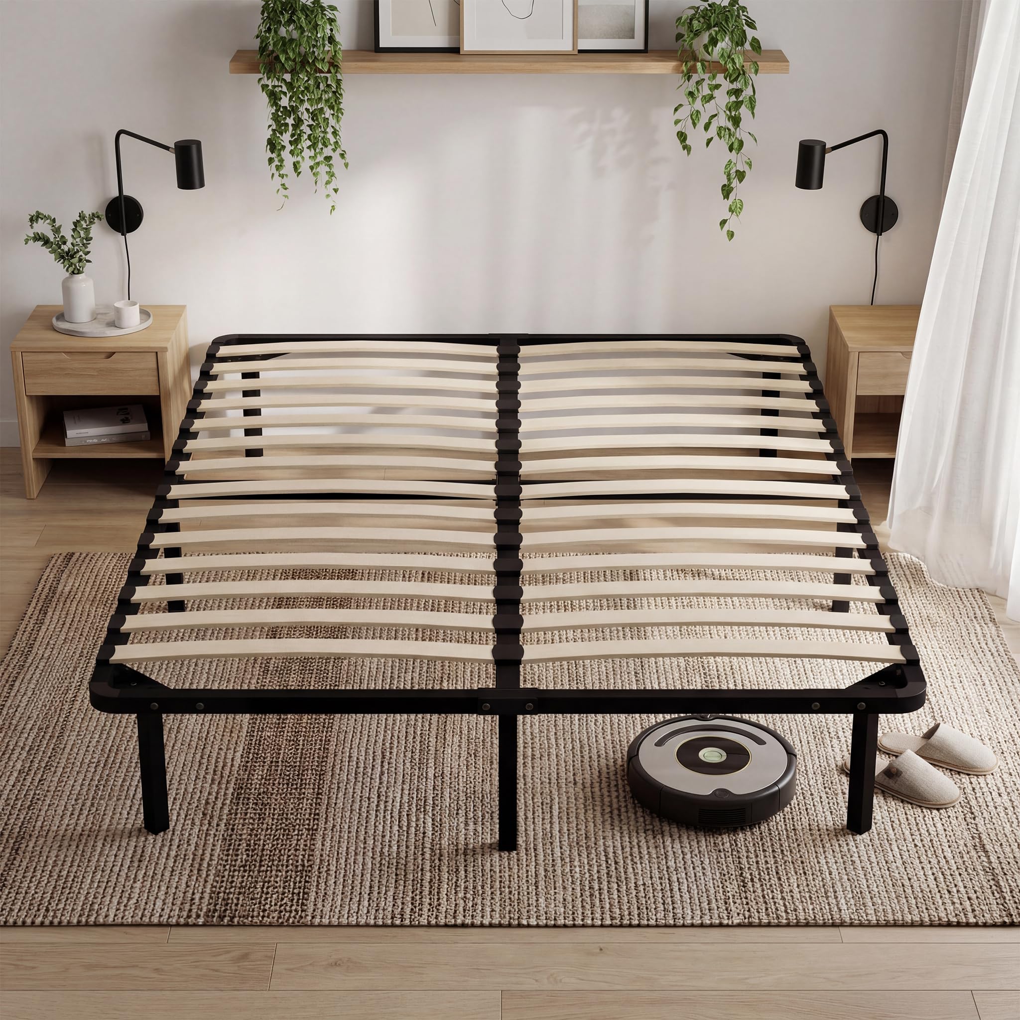 DEWINNER Rete Una Piazza e Mezza 120x190 | Altezza 35cm | 9 Gambe | 2x14 File di Doghe | Rete Ortopedica | Letto una piazza e mezza rete 120x190 | Da montare | Per Letto Cameretta