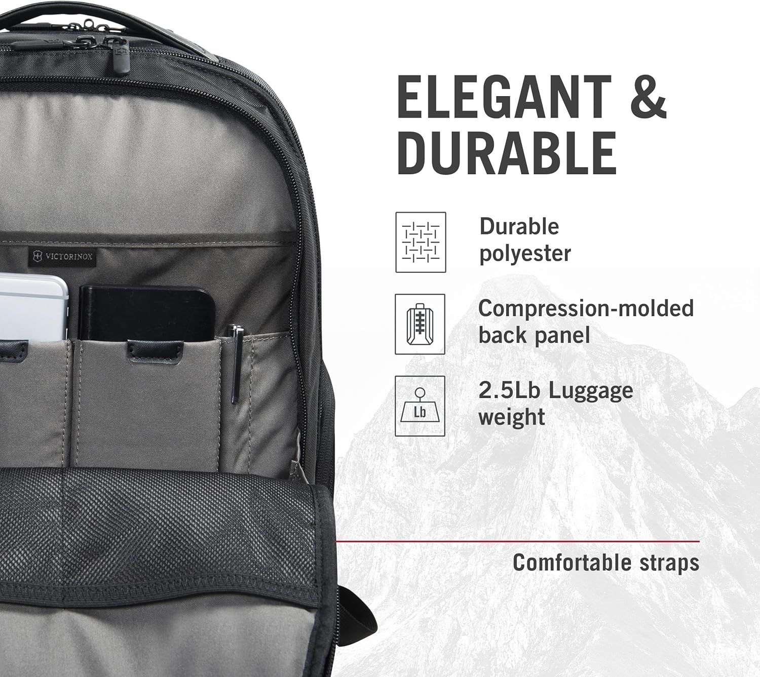 Victorinox Altmont Professional Essentials Laptop Backpack - Tablet & Laptop Bag for Travel Accessories - Computer Backpack Includes Sleek Organizer - 24 Liters, Black