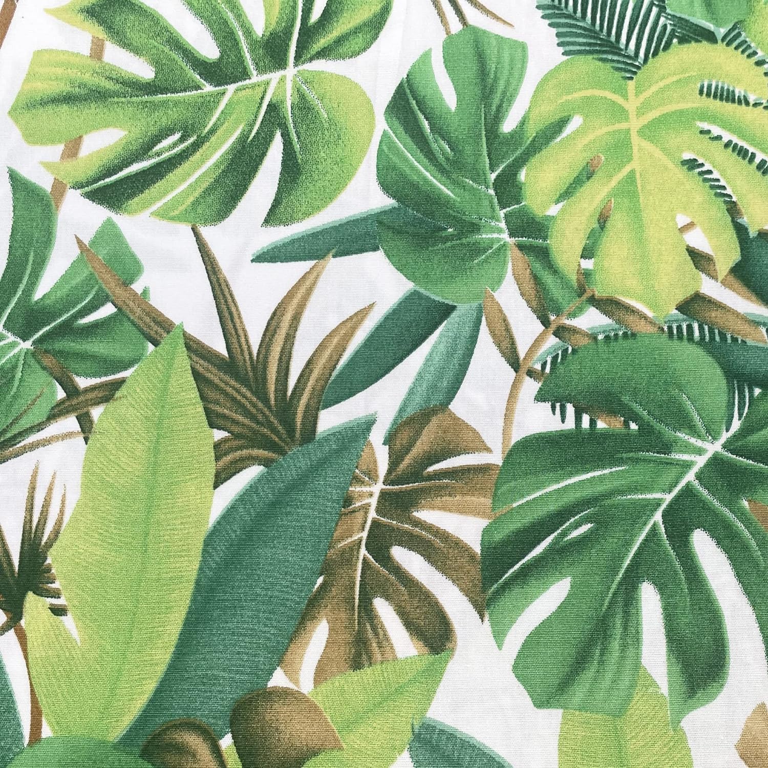 Wholesale Fabrics Green 100% Cotton Fabric - Tropical Palm Leaf - Craft Fabric Material Metre, 44'' Wide (Cp0908-Ivory)