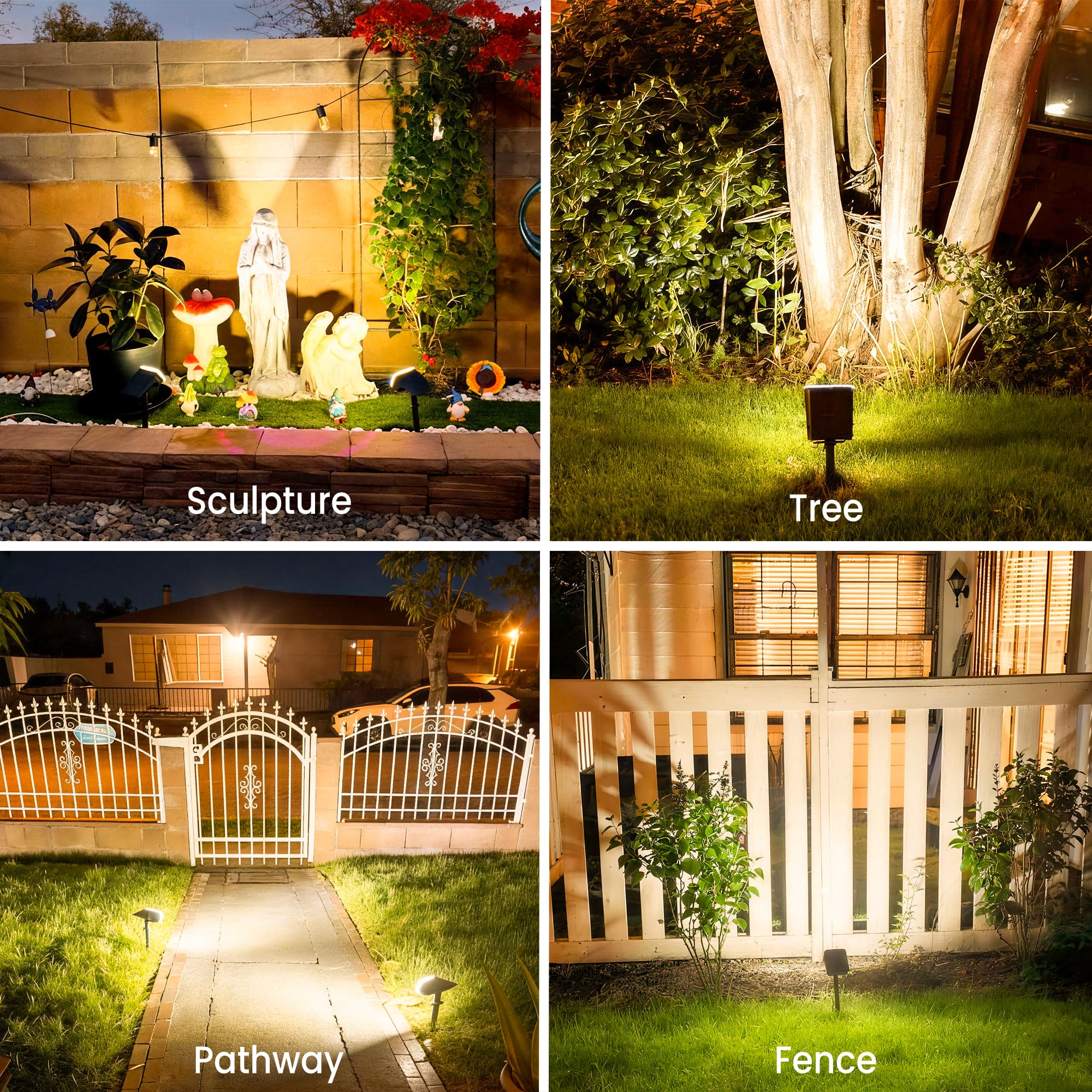 JEJOT Solarleuchten für den Außenbereich, wasserdicht, IP65, superhelle LED, 3000 K, 2 Beleuchtungsmodi, solarbetrieben, Terrasse, Garten, Solarleuchten, Außen-Landschaftslichter an/aus