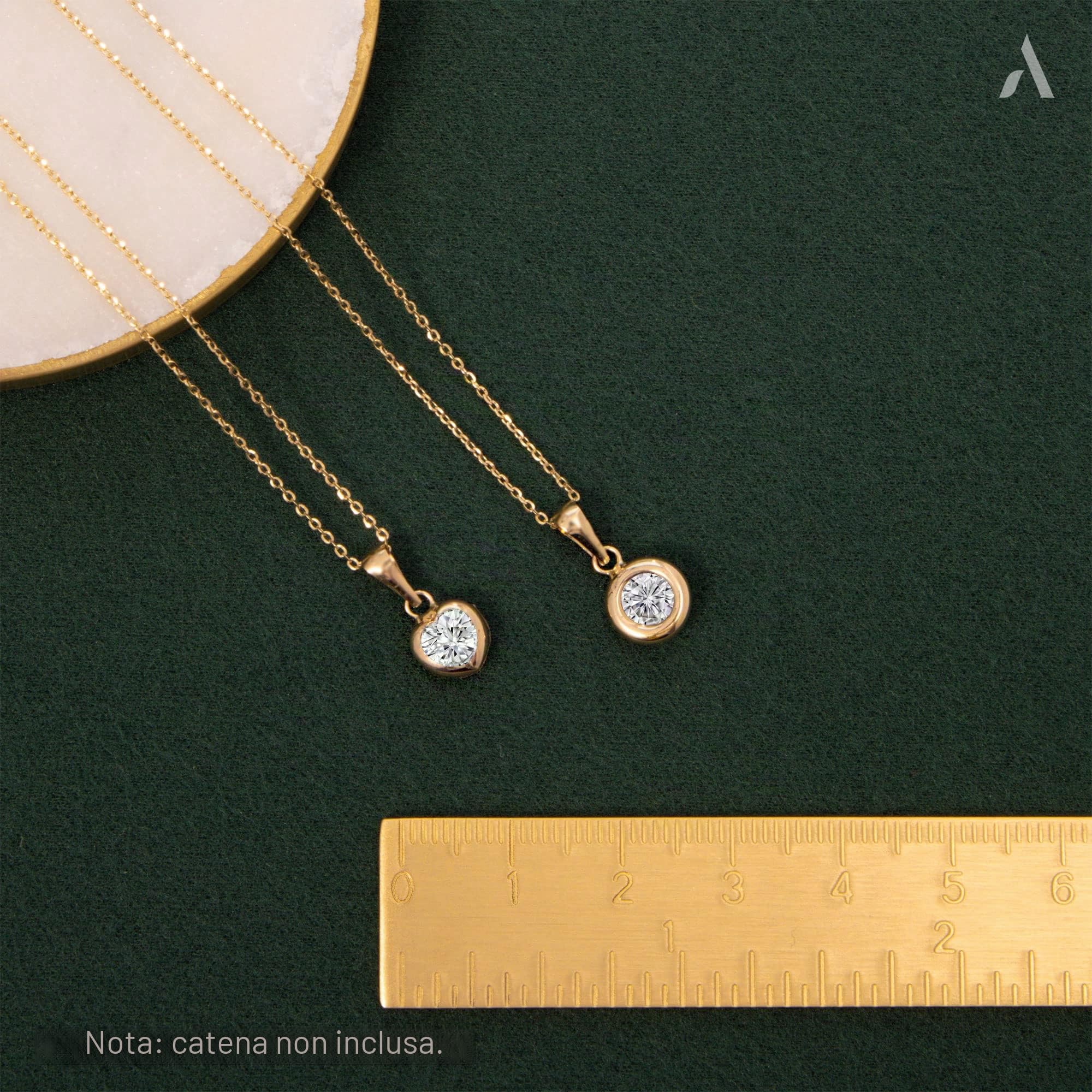 Amberta Allure - Ciondolo da donna con zirconi in oro 9 carati