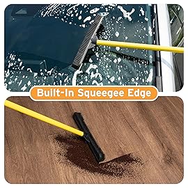 FURemover Original Plus Pet Hair Rubber Broom with Squeegee, with 61 Telescopic Handle for Carpet, Tile and Hardwood