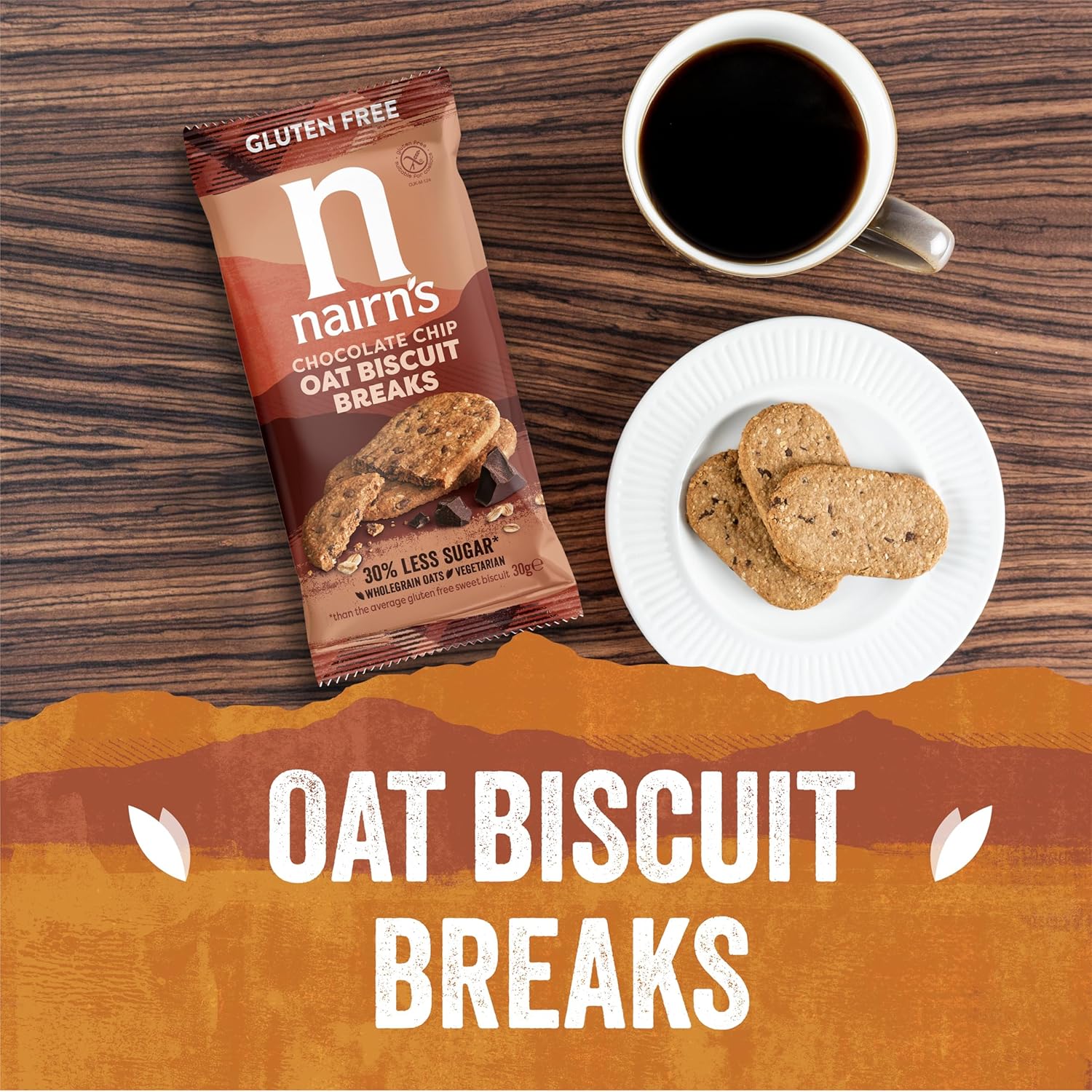 Nairn’s Gluten Free Variety Pack Oat Biscuit Breaks, Flavors inc. Chocolate Chip, Fruit, Salted Caramel. Pack of 48 (3 Biscuits Per Pack)