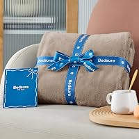 Pătură din polar pufoasă Bedsure pentru sufragerie și camera copiilor 130 x 150 cm, pătură de iarnă maro deschis 7