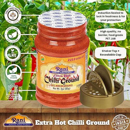 Vista 45 de Rani Extra Hot Chilli Powder Indio Spice 80oz (5 libras) 5.0 lbs tarro de PET a granel ~ Todo natural Sin color añadido Apto para gluten