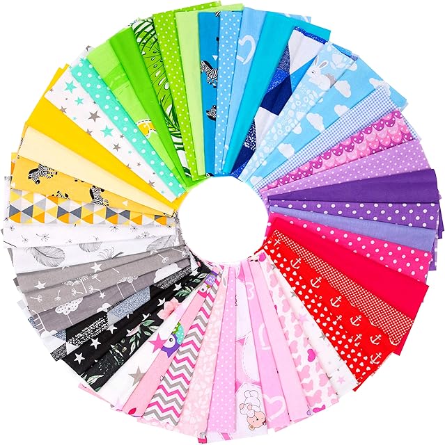 Amilian Zestaw: 20 sztuk po ok. 30 x 25 cm tkanina bawełniana, towar sprzedawany na metry, resztki materiału, pakiet materiałowy do patchworku, 100% bawełny, do samodzielnego wykonania, bawełniana tkanina z różnymi do