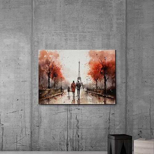 Miniatura 4 de Eiffel Tower painting, Eiffel Tower wall art, depiction of the Eiffel Tower at night in brilliance