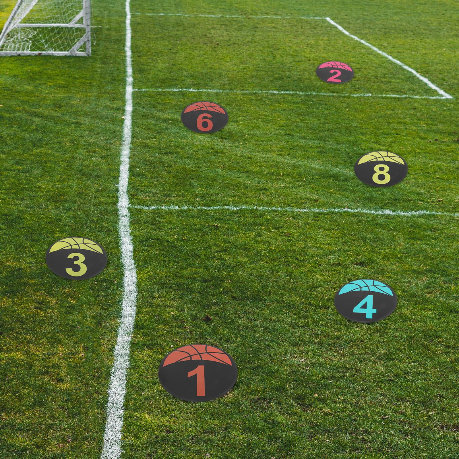 10 Stück Fußball Markierungsscheiben Rund aus TPE Leicht und Praktisch für Fußballtraining und Spielfeldmarkierung Sichtbar und Robust für Trainer und Kinder