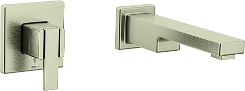 Moen WTS911BN - Grifo de bañera de alto flujo de 90 grados con alcance de boquilla de 10 pulgadas, níquel cepillado