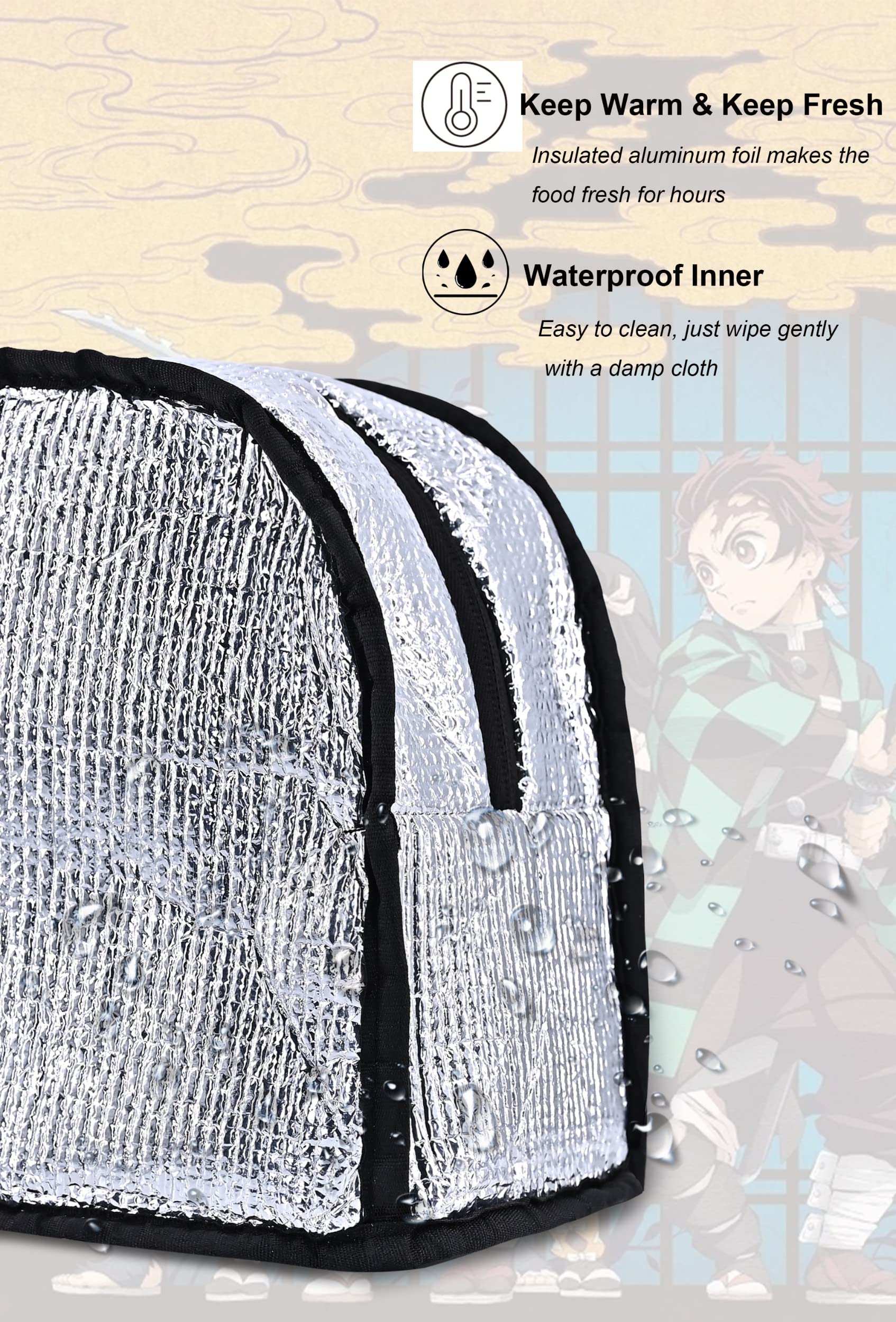 Anime Lunchbag 2-teilig - Wiederverwendbare Isolierte Lunchbox Für Arbeit, Schule Und Picknick