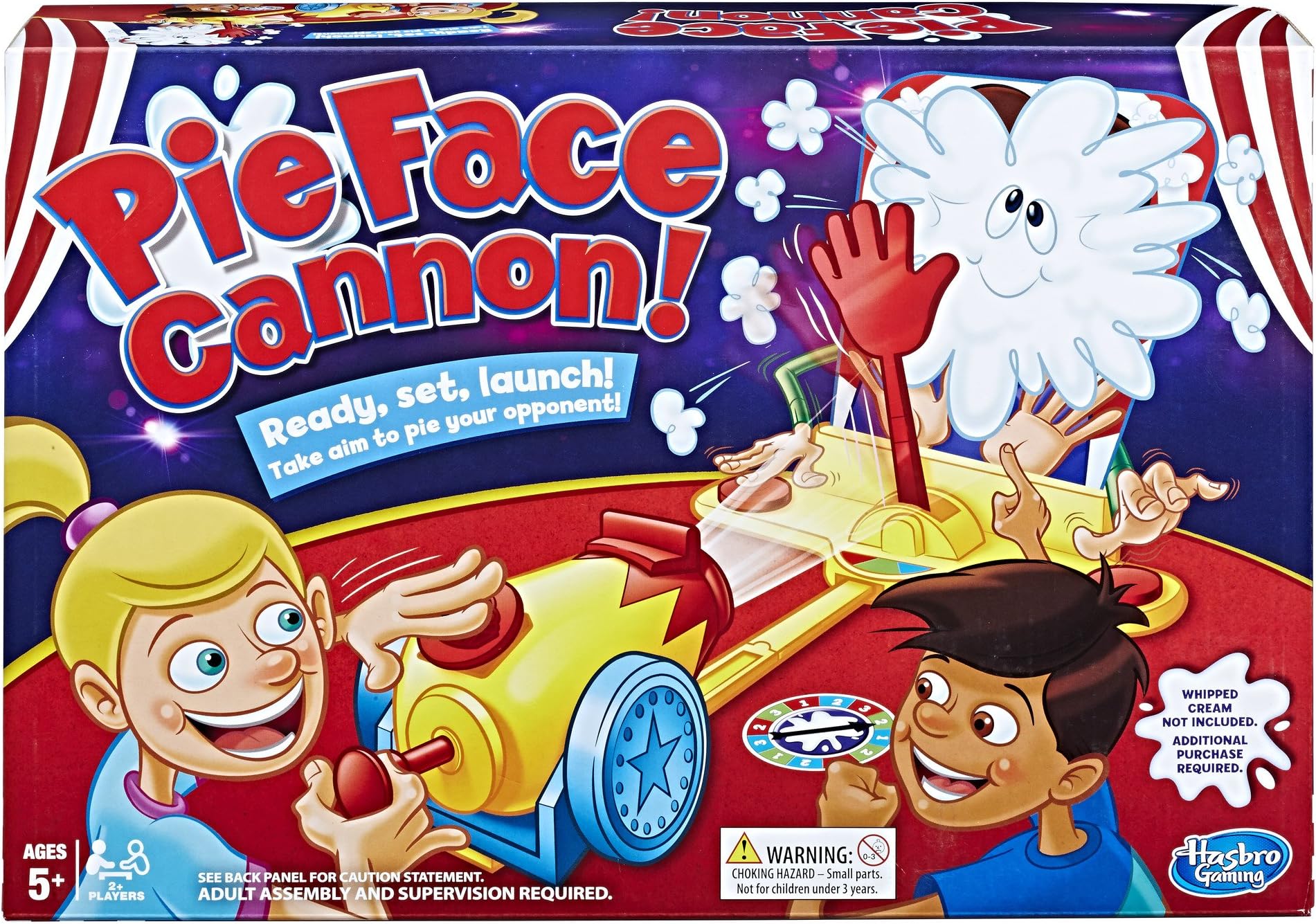 Hasbro Gaming Pie Face Cannon Game Whipped Cream Family Board Game