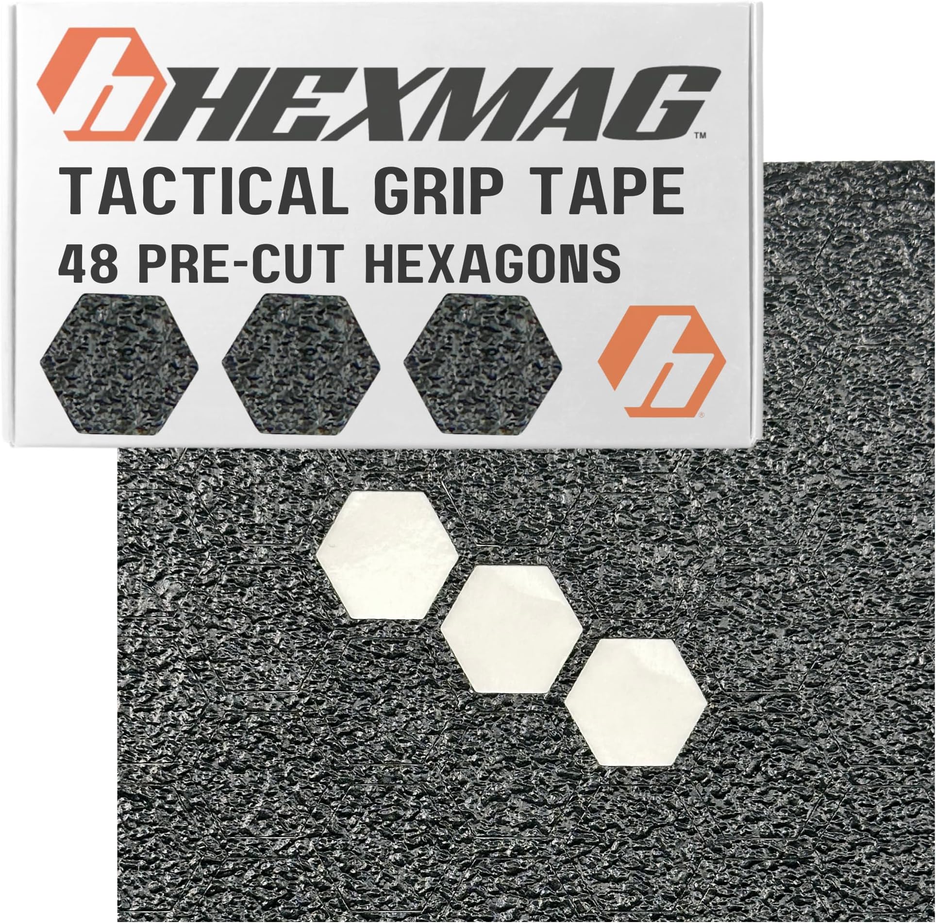 Tactical Grip Tape 46 Pre Cut Hexagons Textured Stickers Black