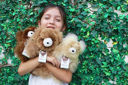 Miniatura 12 de Ositos de peluche suaves y tiernos de alpaca para bebé, 9 pulgadas, animal de peluche de alpaca premium hecho a mano en piel auténtica de Alpaka.