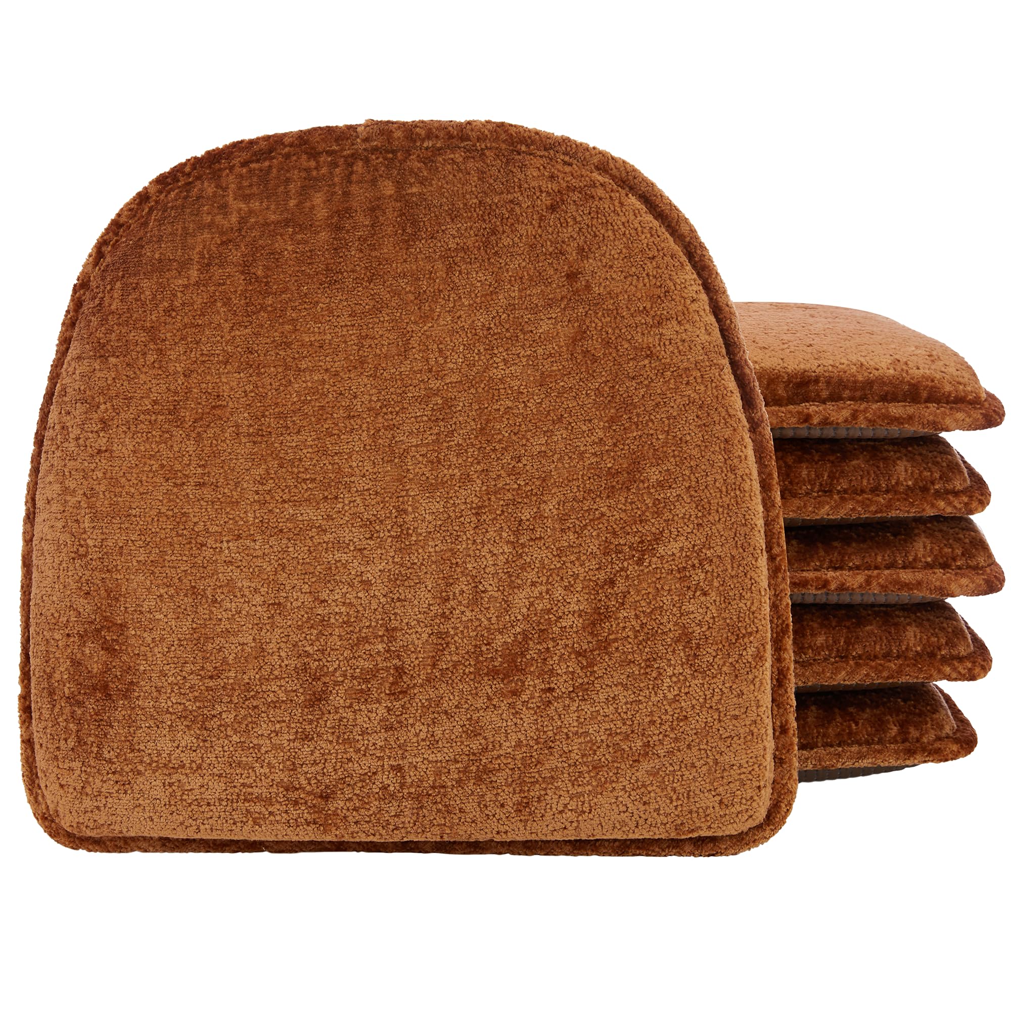 Klear Vu Raindrop The Gripper Non Slip Chair Cushions, Soft & Comfortable Seat Pad, Sitting Pillow for Kitchen, Dining or Office, 6 Count (Pack of 1), Plush Spice
