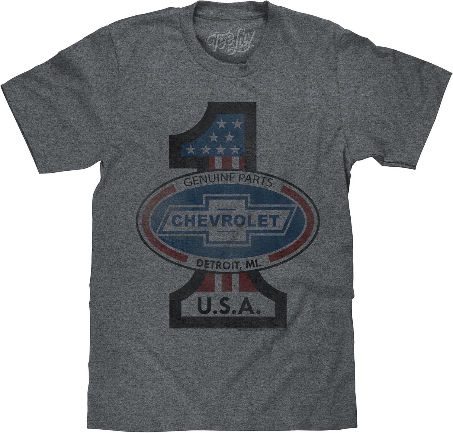 Tee Luv Men's Chevrolet USA T-Shirt - Genuine Parts Vintage Chevy Shirt