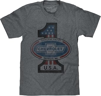 Tee Luv Mens Chevrolet USA T-Shirt - Genuine Parts Vintage Chevy Shirt