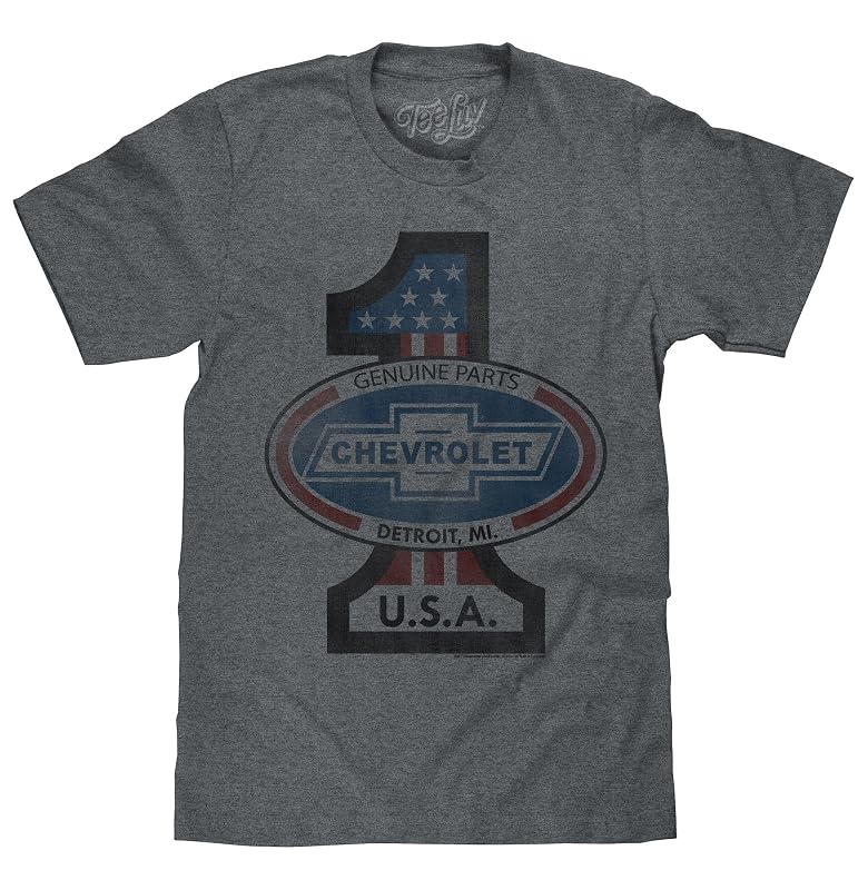 Camiseta masculina Chevrolet USA Tee Luv com estampa vintage Graphite Heather, tamanho M