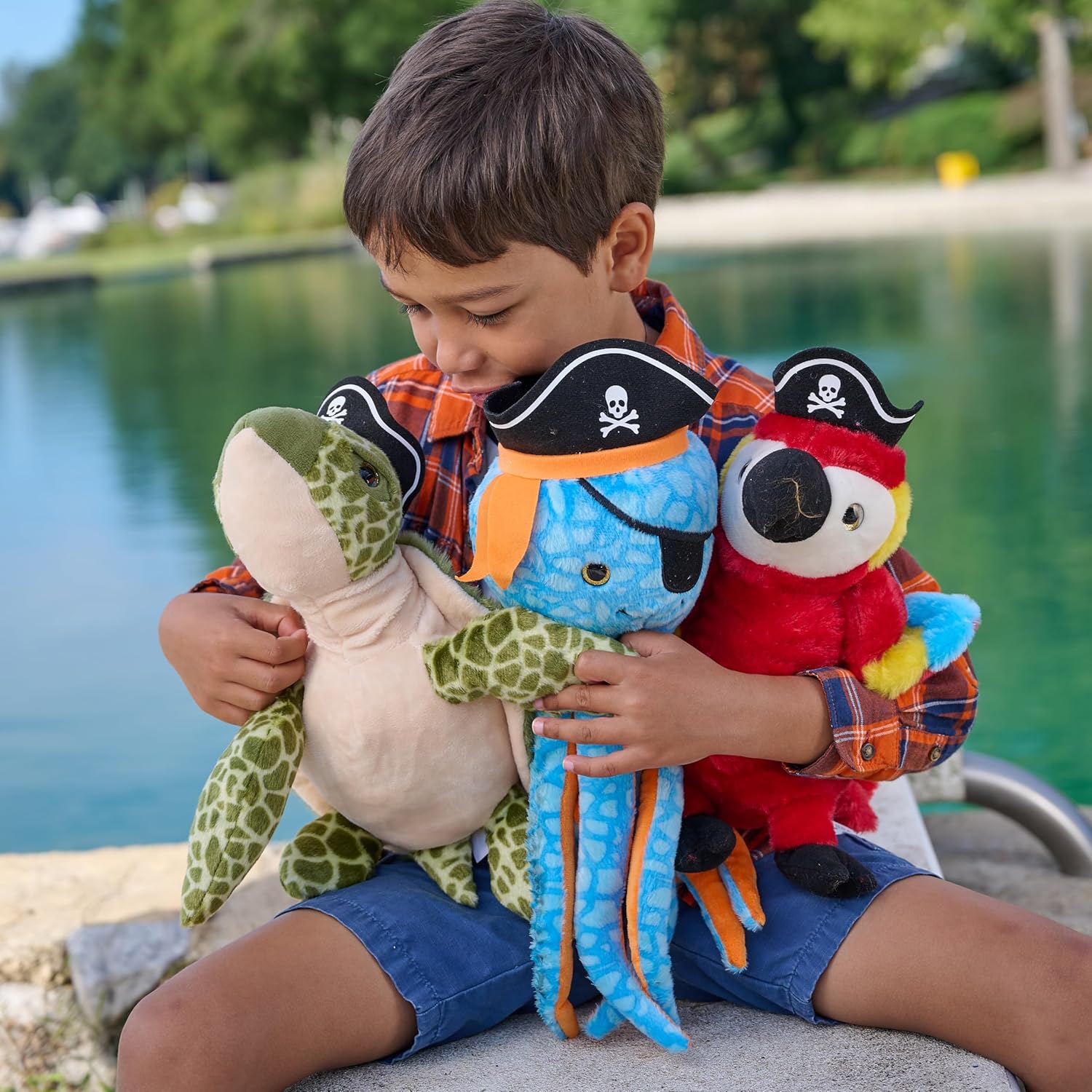 The Petting Zoo Octopus Stuffed Animal Plushie, Gifts for Kids, Pirate Animals, Pirate Octopus Plush Toy 15 inches - Image 2
